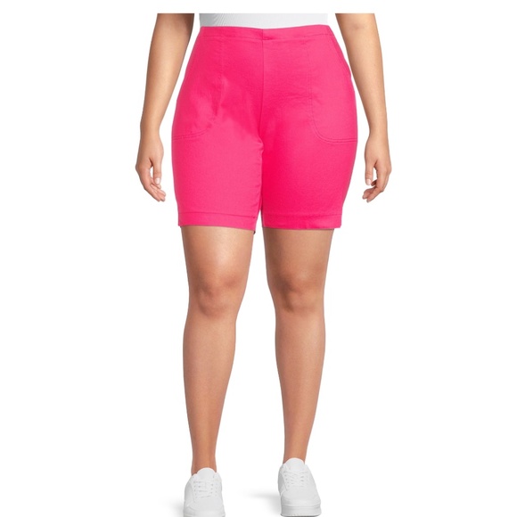 Just My Size Women’s Plus Size Bright Rose Pocket Shorts 3X NEW - Picture 1 of 8